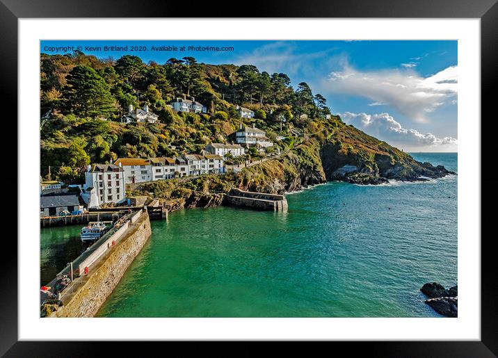 the harbour entrance at polperro in cornwall Framed Mounted Print by Kevin Britland