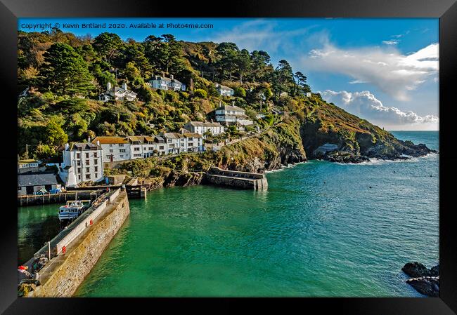 the harbour entrance at polperro in cornwall Framed Print by Kevin Britland