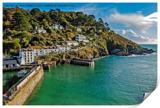 the harbour entrance at polperro in cornwall Print by Kevin Britland