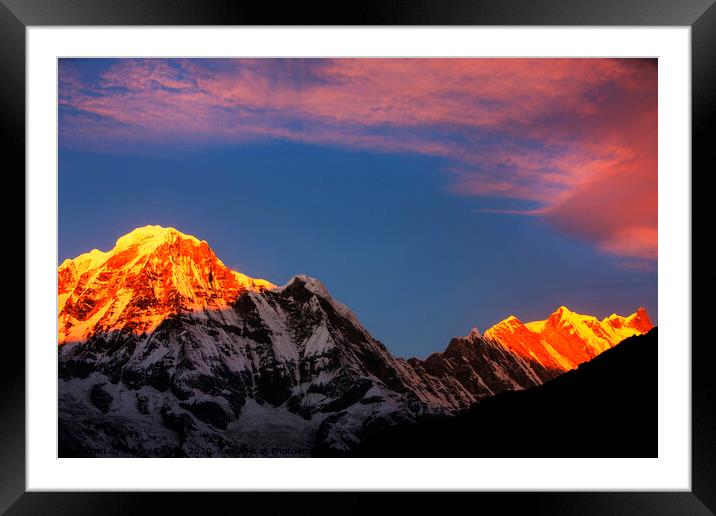 Alpenglow Himalayas Framed Mounted Print by Ashley Cooper