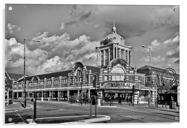 The famous 'Kursaal' at Southend on Sea, Essex. One of the first purpose built amusement parks in the world. Acrylic by Peter Bolton