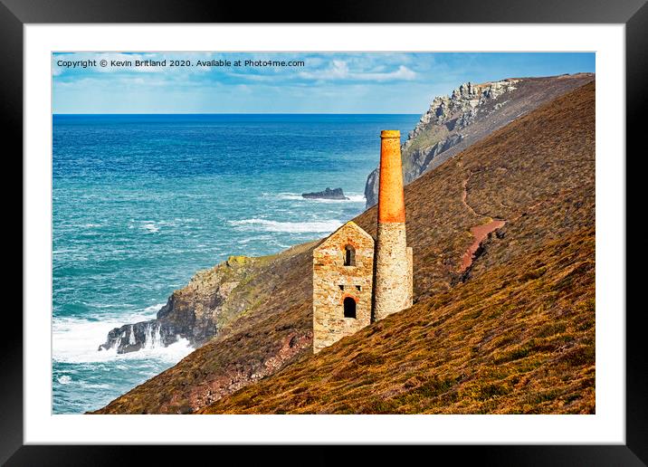 tin mine engine house cornwall Framed Mounted Print by Kevin Britland