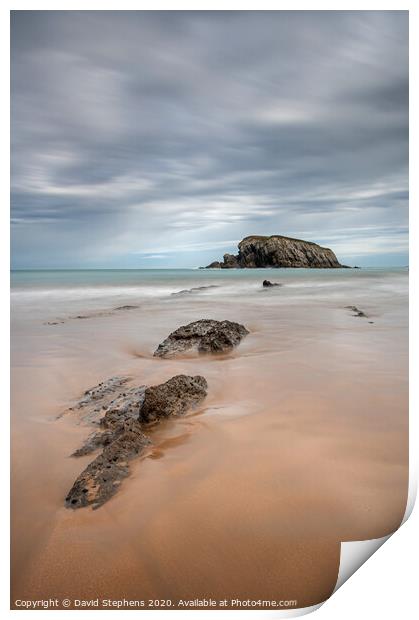 Beach at Playa de Arnia, Spain Print by David Stephens