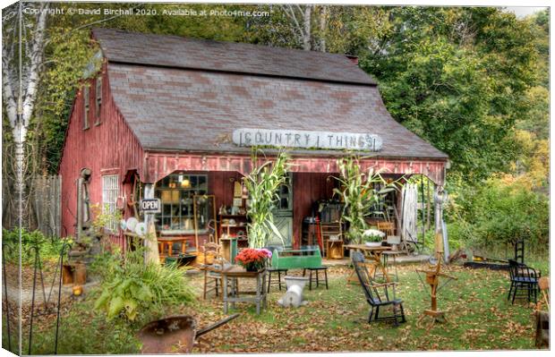 Country Things store in rural New England. Canvas Print by David Birchall