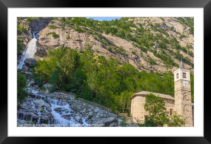 The particular waterfall of Noasca in Piedmont/ It Framed Mounted Print by susanna mattioda