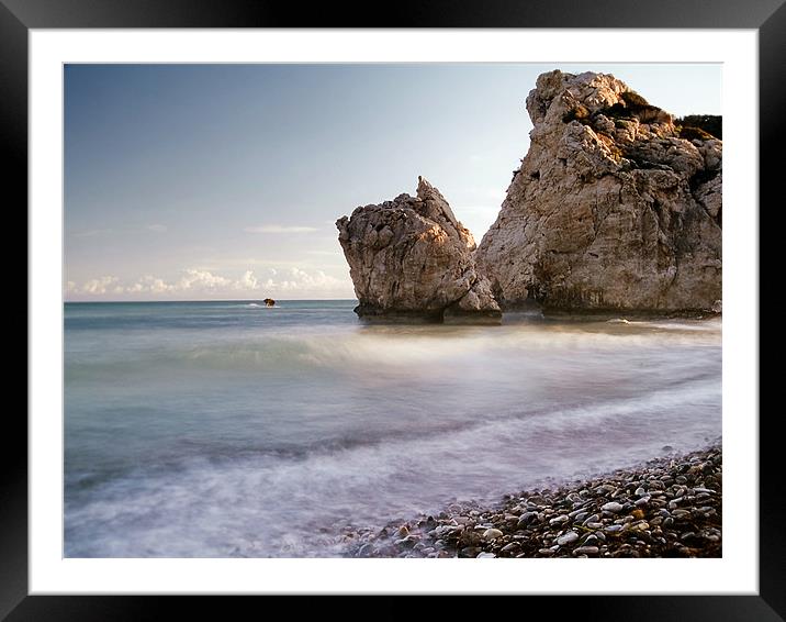 Aphrodites Rock,Cyprus Framed Mounted Print by Aj’s Images