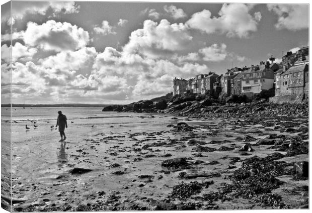 St. Ives Beach, Cornwall, UK. Canvas Print by Peter Bolton