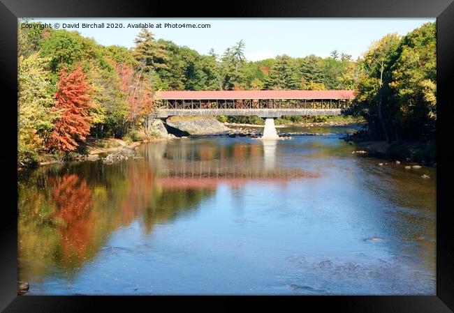 Swift River covered bridge, North Conway, New Hampshire, USA Framed Print by David Birchall