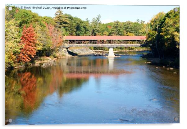Swift River covered bridge, North Conway, New Hampshire, USA Acrylic by David Birchall