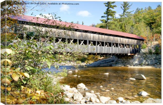 Albany covered bridge, New Hampshire, America Canvas Print by David Birchall