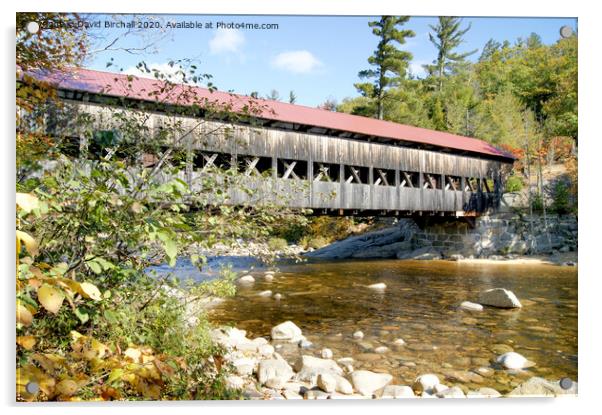 Albany covered bridge, New Hampshire, America Acrylic by David Birchall
