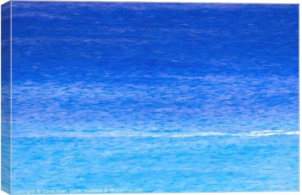 Caribbean Blue Sea Art Canvas Print by David Pyatt