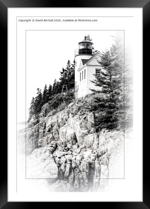Bass Harbour Head lighthouse, USA. Framed Mounted Print by David Birchall