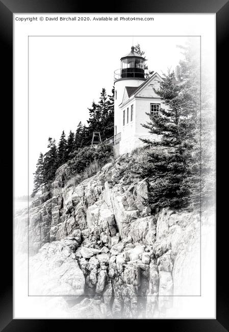Bass Harbour Head lighthouse, USA. Framed Print by David Birchall