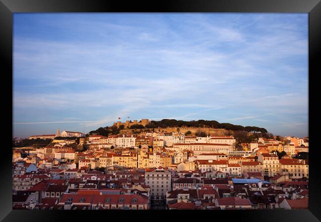 City of Lisbon at Sunset in Portugal Framed Print by Artur Bogacki