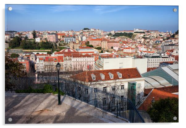 City of Lisbon from Above in Portugal Acrylic by Artur Bogacki
