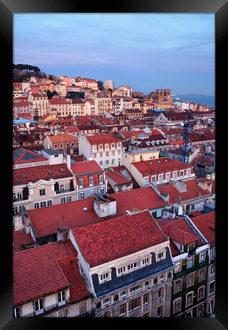 City of Lisbon at Twilight Framed Print by Artur Bogacki