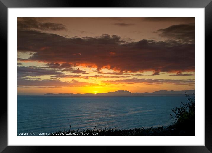 Sunset over the Llyn Peninsula, North Wales Framed Mounted Print by Tracey Turner