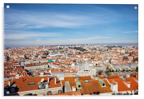 City of Lisbon Cityscape in Portugal Acrylic by Artur Bogacki