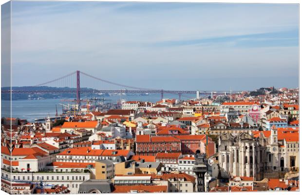 City of Lisbon from Above in Portugal Canvas Print by Artur Bogacki