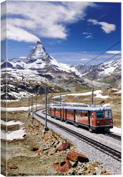 Matterhorn Train. Canvas Print by Ashley Cooper