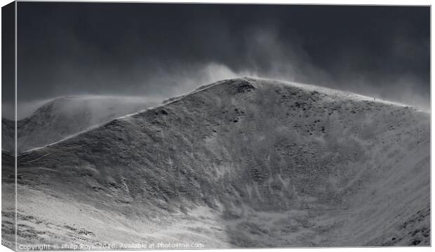 Winter walking to Helvellyn, Lake District UK Canvas Print by Philip Royal