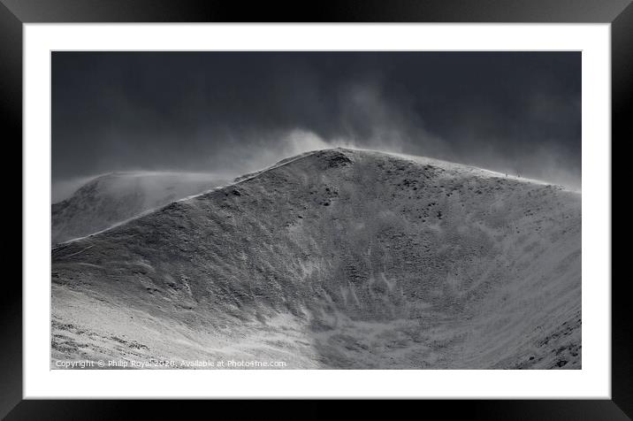 Winter walking to Helvellyn, Lake District UK Framed Mounted Print by Philip Royal