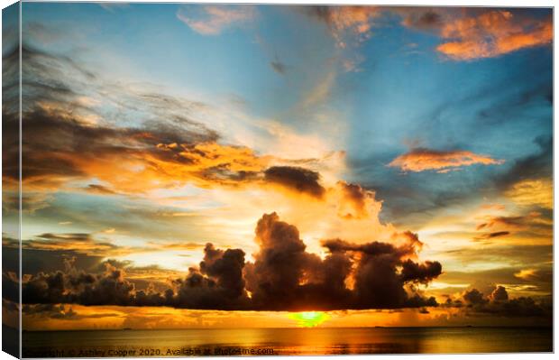 Tuvalu sunset. Canvas Print by Ashley Cooper