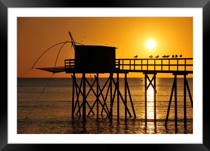 Fishing Hut at Sunset Framed Mounted Print by Arterra 