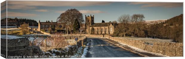 Winter in Langthwaite-Pano Canvas Print by kevin cook