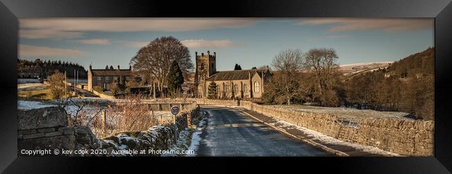 Winter in Langthwaite-Pano Framed Print by kevin cook