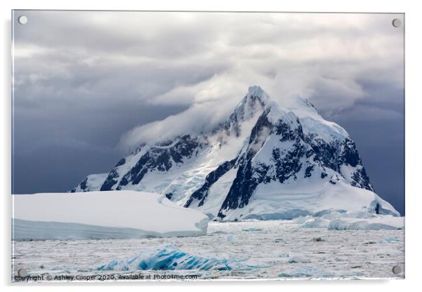 Antarctic mountain. Acrylic by Ashley Cooper