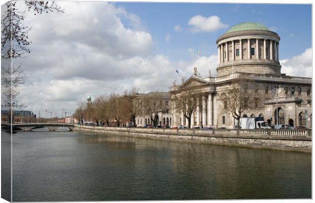 Four Courts and River Liffey in Dublin Canvas Print by Artur Bogacki