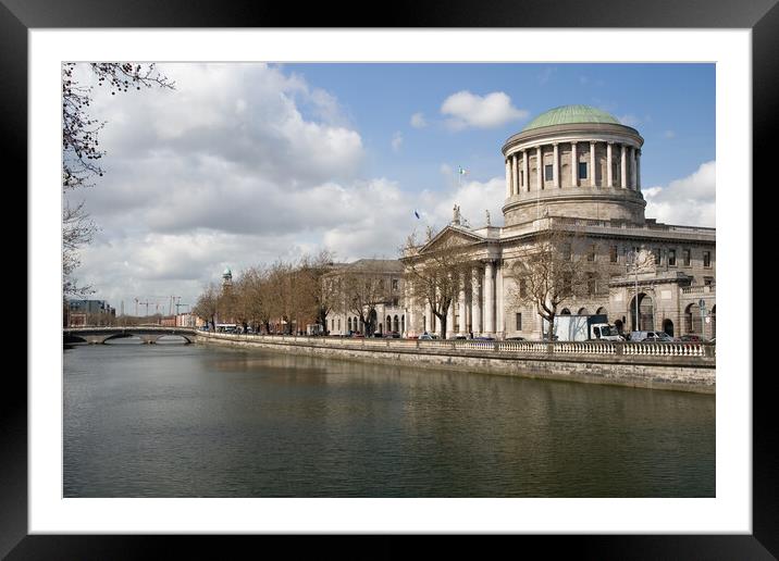 Four Courts and River Liffey in Dublin Framed Mounted Print by Artur Bogacki