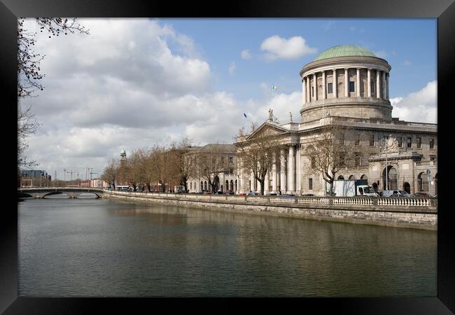 Four Courts and River Liffey in Dublin Framed Print by Artur Bogacki