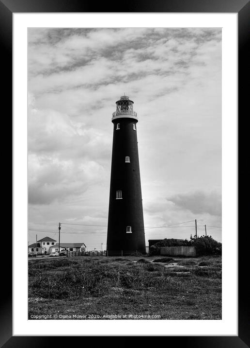 Dungeness lighthouse Framed Mounted Print by Diana Mower