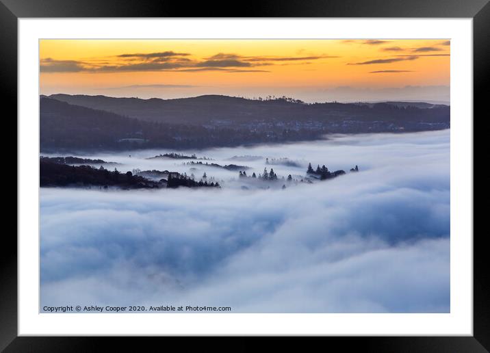Windermere dawn. Framed Mounted Print by Ashley Cooper