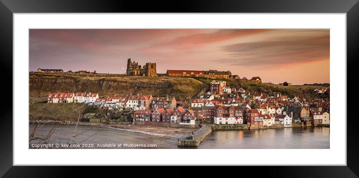Evening light whitby-Pano Framed Mounted Print by kevin cook