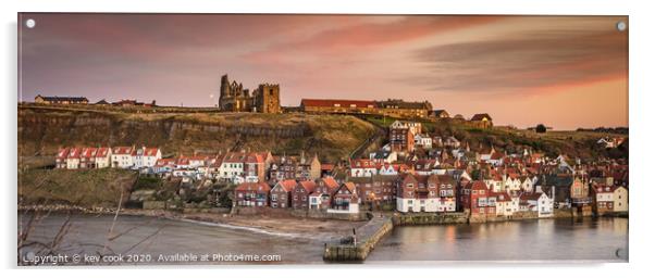 Evening light whitby-Pano Acrylic by kevin cook