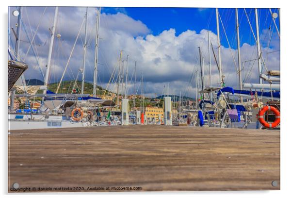 close-up of the quay of the marina of Varazze, Ita Acrylic by daniele mattioda