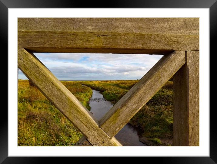 Crimdon Dene stream through the  wooden bridge Framed Mounted Print by Janet Kelly