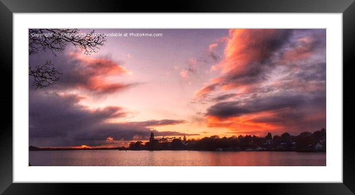 Majestic Autumn Sunset Framed Mounted Print by Andy Smith