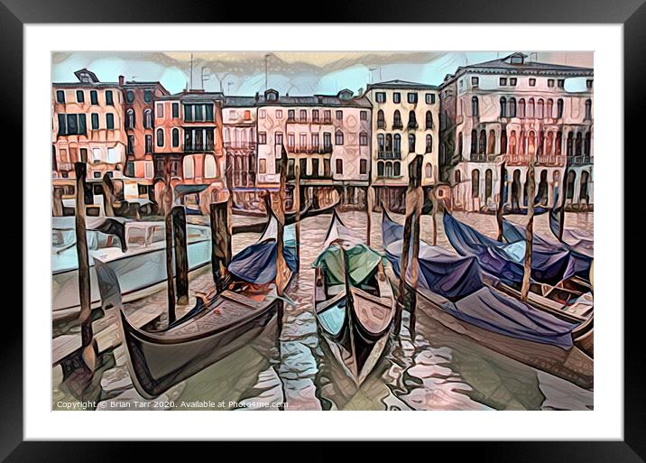 Cloudy day on The Grand Canal Framed Mounted Print by Brian Tarr