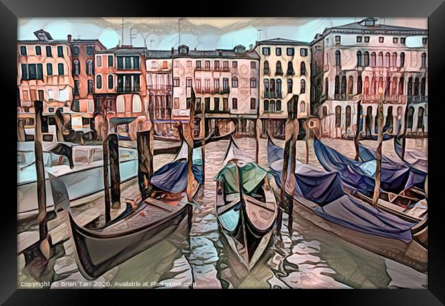 Cloudy day on The Grand Canal Framed Print by Brian Tarr