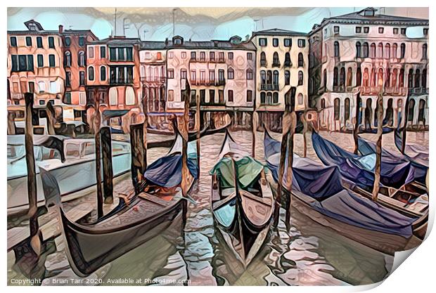 Cloudy day on The Grand Canal Print by Brian Tarr