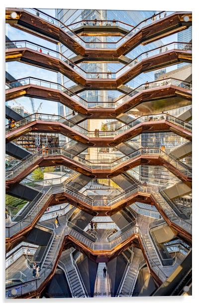 The Vessel tourist attraction in Hudson Yards, New York Acrylic by Martin Williams