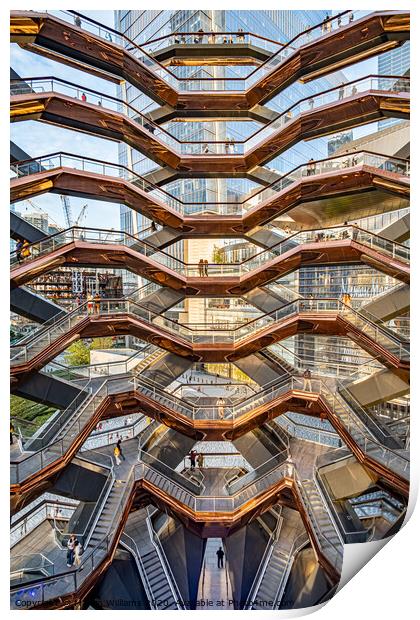 The Vessel tourist attraction in Hudson Yards, New York Print by Martin Williams
