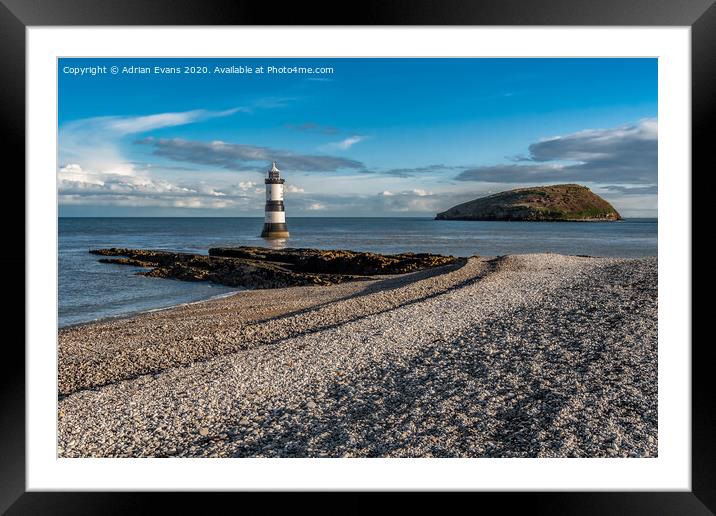 Penmon Point Lighthouse Anglesey Framed Mounted Print by Adrian Evans