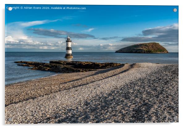 Penmon Point Lighthouse Anglesey Acrylic by Adrian Evans