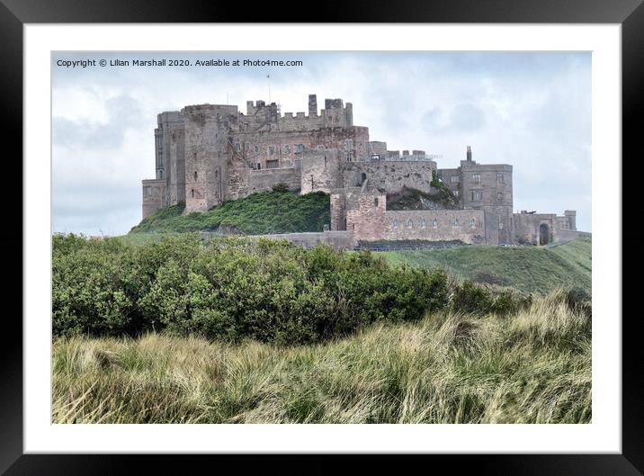 bamburgh Castle. Northumberland.  Framed Mounted Print by Lilian Marshall